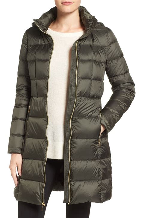 michael kors 3 4 black down coat|Michael Kors packable down fill.